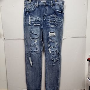 Black Denim Distressed Jeans size 32x32